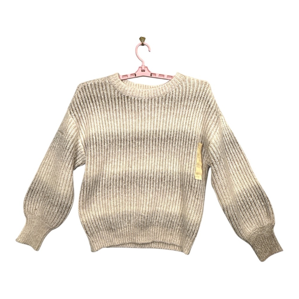 Universal Thread Women's Cream & Gray Stippe 
Ribbed Knit Sweater, Size XS‎